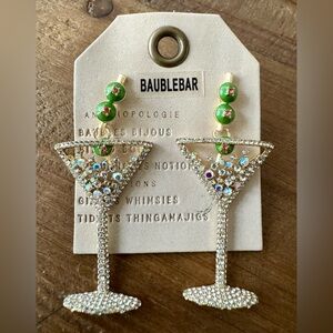 BaubleBar Pimento Memento Dirty Martini Drop Earrings NWT 🍸 Holiday Sparkle